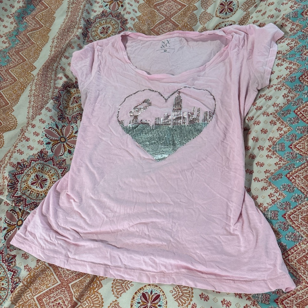 New York & Company Light Pink Top
